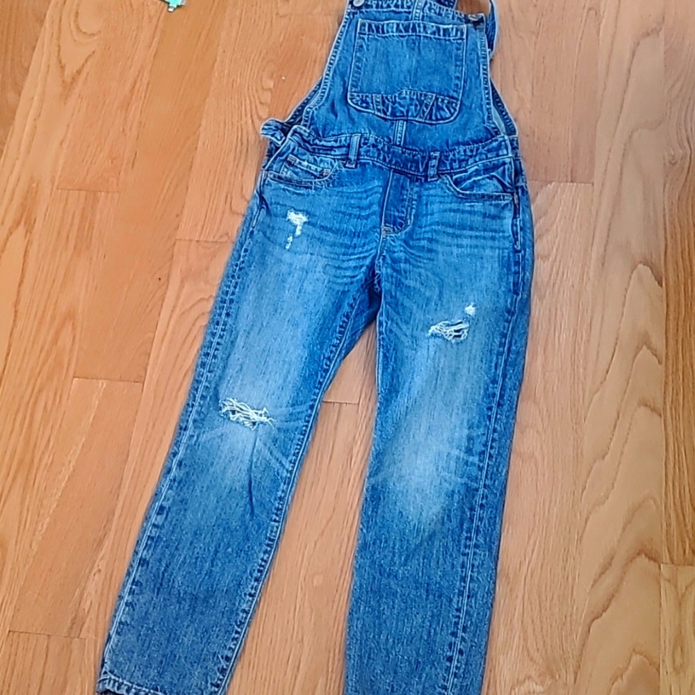Lightly distressed denim GAP overalls size M